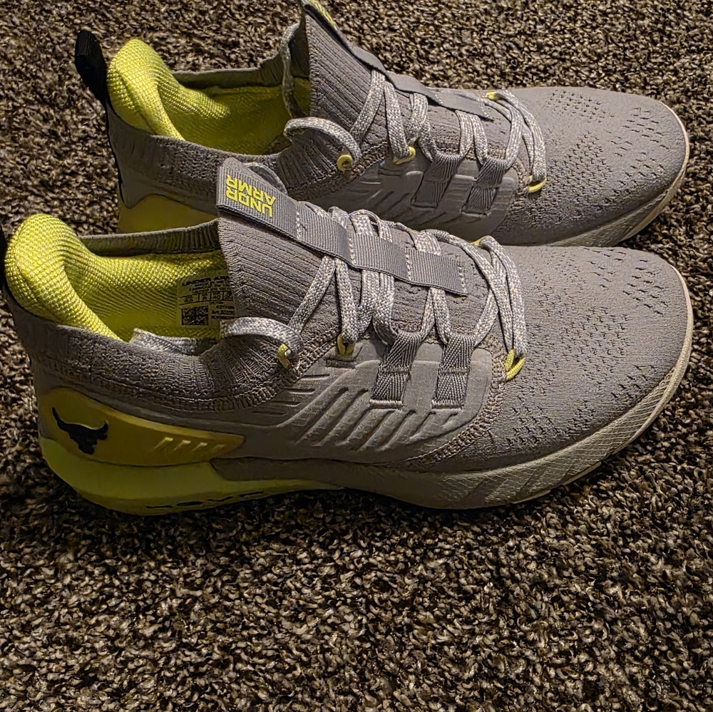 Under Armour Womens Athletic Shoes in Gray and Fluorescent Yellow/ NWOT